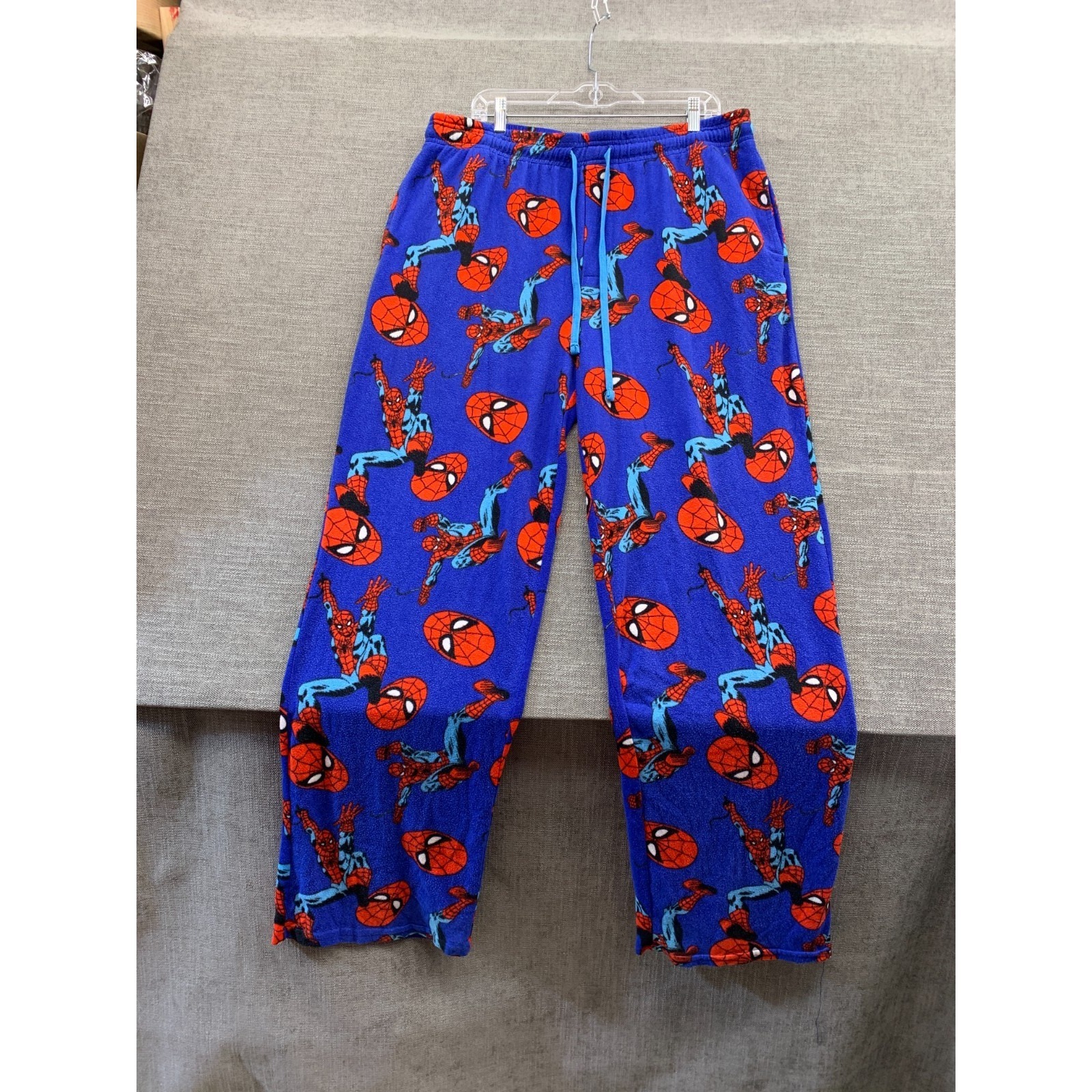 Marvel Pajama Pants Mens 2xl Blue Red Spider-Man All Over Print Sleepwear Lounge